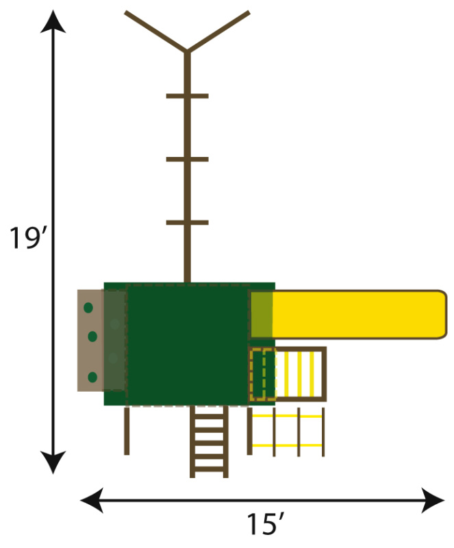 Swingset Footprint: 19′ x 15