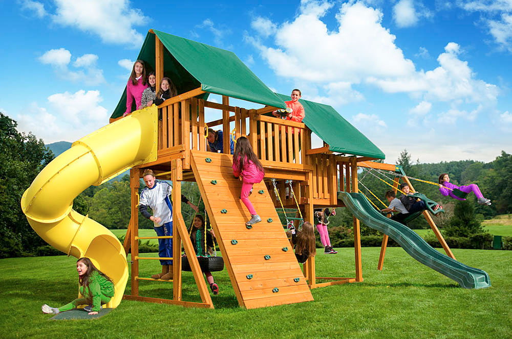 Fantasy 1 Cedar Swingset Swingset & Toy Warehouse