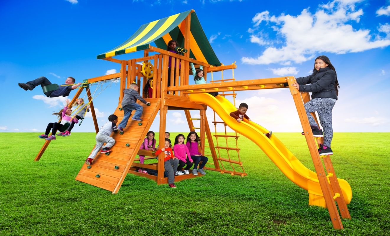 Wooden Backyard Ultimate 2 Swingset Swingset & Toy Warehouse