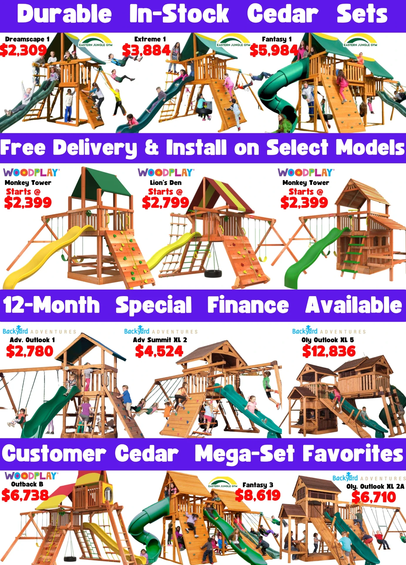 Swingset promotional flyer: April 2025