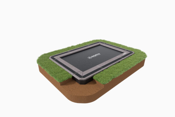 12' x 8' North Trampoline Inground Gray